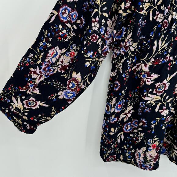 Lane Bryant blouse 26/28 black floral empire waist long sleeve whimsigoth boho - Picture 5 of 9